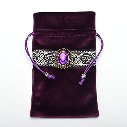 BLESSUME Witch Altar Tarot Table Cloth for Reading Divination Square Cloth Pouch Purple - color: Purple