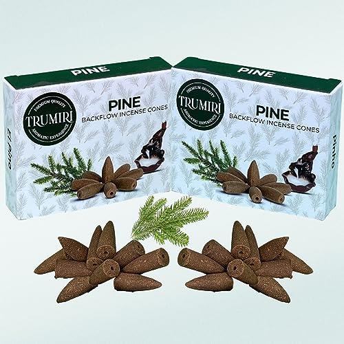 Pine Backflow Incense Cones - Dual Pack of 10 Cones - Waterfall Effect - color: Pine, size: Pack of 2 (20 Cones)