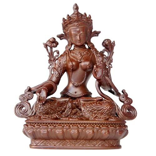 White Tara Buddha Statue Pure Copper Handmade Zen Home Decor - color: White Tara