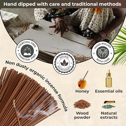 White Sage & Palo Santo - Combo Pack of Incense Sticks - 100 Insence-Sticks of Each Scent - Total 200 Inscents - Incienso for Smudge Rituals and Spiritual Cleansing of Negative Energies - color: White Sage & Palo Santo