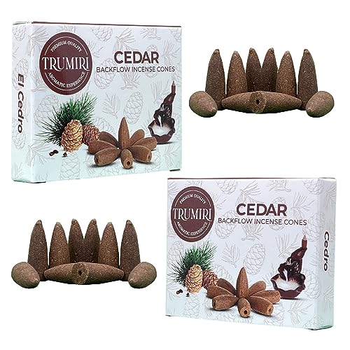 Cedar Backflow Incense Cones - Dual Pack of 10 Cones - Waterfall Effect - color: Cedar, size: Pack of 2 (20 Cones)
