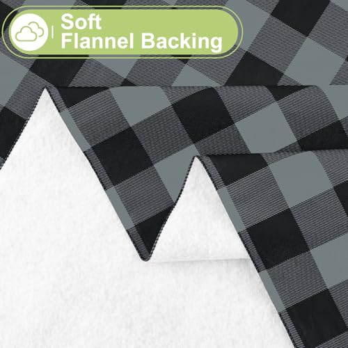 Smiry Picnic Table Cloth, Vinyl Tablecloths with Flannel Backing, 52"x70" - color: Black & Grey, size: 70" x 52" (Rectangular)