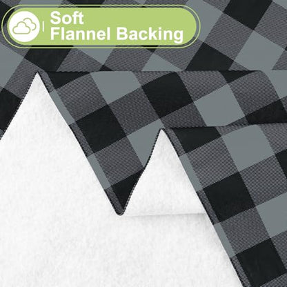 Smiry Picnic Table Cloth, Vinyl Tablecloths with Flannel Backing, 52"x70" - color: Black & Grey, size: 70" x 52" (Rectangular)