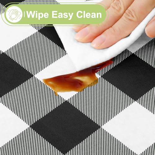 Smiry Picnic Table Cloth, Vinyl Tablecloths with Flannel Backing, 52"x70" - color: Black & White, size: 70" x 52" (Rectangular)