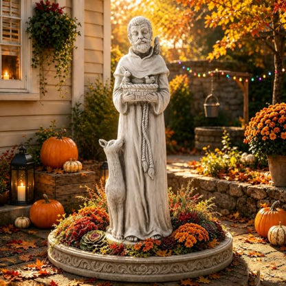 36.2" St Francis Garden Statue,Outdoor Catholic Sculpture - color: St Francis-36.2"