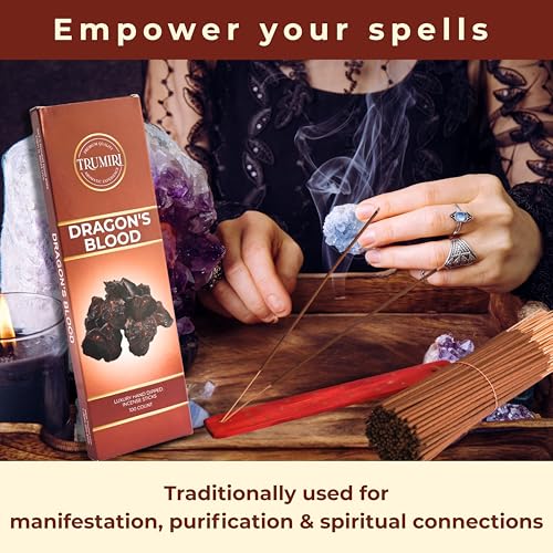 Dragons Blood Incense Sticks - Pack of 100 Insence-Sticks - Made with Natural Non Toxic Incienso De Sangre De Dragón - Scented Insense Spiritual Inscents aka Incents - color: Dragons Blood