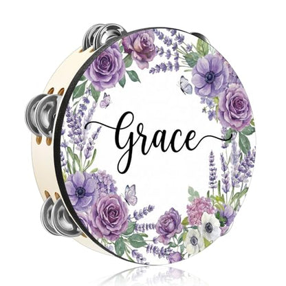 8 Inch Adult Tambourine Double Row Jingle, Grace - color: Grace, size: 8 Inch