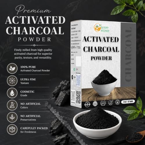 Herbs Botanica Activated Charcoal Powder, Food Grade, 2 oz