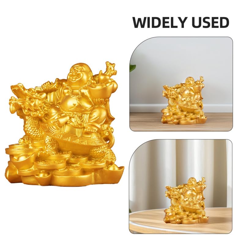 Hemobllo Laughing Buddha Statue Resin Craft Buddha Figurine Home Decor for Desk Bookshelf Living Room Meditation Space Chinese Home Decor 2.95 X 2.75 X 2.04 in