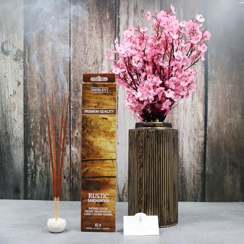 Hosley 40 Pack Incense Sticks – Rustic Sandalwood – Perfect for Home, Meditation & Aromatherapy - color: Rustic Sandalwood-40