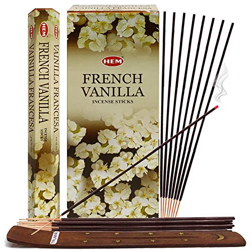 French Vanilla Incense Sticks and Incense Stick Holder Bundle Insence Insense Hem Incense Sticks - color: French Vanilla