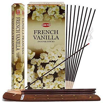 French Vanilla Incense Sticks and Incense Stick Holder Bundle Insence Insense Hem Incense Sticks - color: French Vanilla