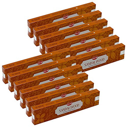 Sandalwood Masala Incense Sticks and Holder Burner Bundle from Hem Incense and Trumiri for Home Fragrance Insence Insiensos - color: Sandalwood Masala