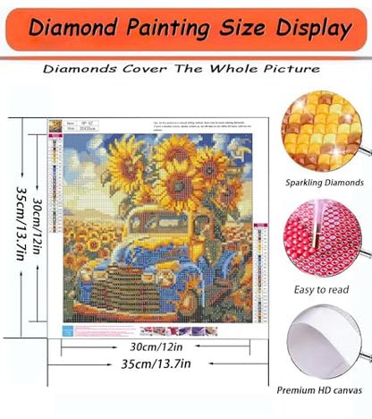 5D Sunflower Diamond Painting Kits for Adults Beginner 13.7X13.7inch - color: HP62