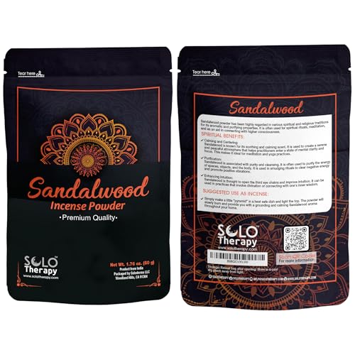 Sandalwood Incense Powder 50 Grams, Premium Quality, 100% Natural, Sacred Space, Natural Incense, Loose Incense, Product from India, Packaged in the USA (Sandalwood Incense Powder) - color: Sandalwood Incense Powder