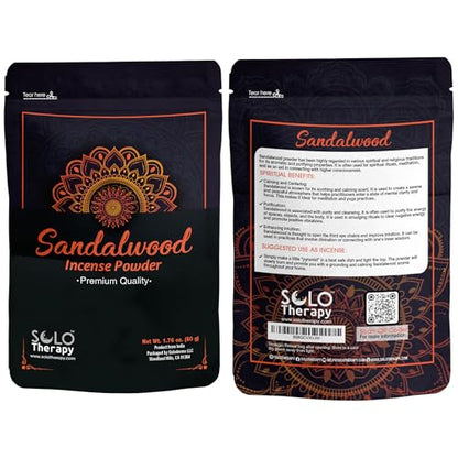 Sandalwood Incense Powder 50 Grams, Premium Quality, 100% Natural, Sacred Space, Natural Incense, Loose Incense, Product from India, Packaged in the USA (Sandalwood Incense Powder) - color: Sandalwood Incense Powder