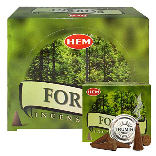 TRUMIRI Forest Incense Cones & Cone Incense Burner Bundle: 120pcs (12 Sets of 10pcs) - color: Forest