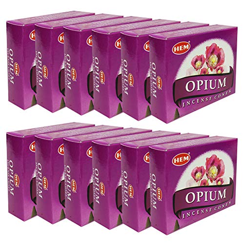 Opium Incense Cones and Cone Incense Burner Bundle Insence Insense Hem Incense - color: Opium