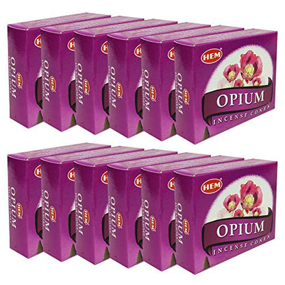 Opium Incense Cones and Cone Incense Burner Bundle Insence Insense Hem Incense - color: Opium