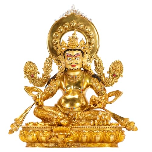 Buddha Statue Indoor for Zen Decor,Yellow Jambhala for Car or Home Decor - color: Yellow Jambhala