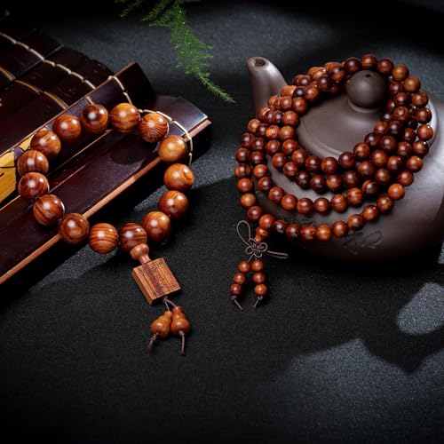 Natural Wooden Adult Bracelet Spring Chain Bracelet， 1pc/pack - style: Dia.15mmX15pcs