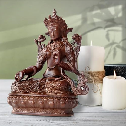 White Tara Buddha Statue Pure Copper Handmade Zen Home Decor - color: White Tara
