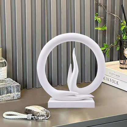 Carefree Fish White Sandstone Buddha Hand Statue Yoga Decor The Art of Minimalism Valuable Collection (Solid 6.6 Pounds) - color: White Sandstone