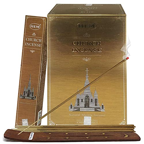 Church Incense Sticks and Incense Stick Holder Bundle Insence Insense Hem Incense Sticks - color: Church Masala