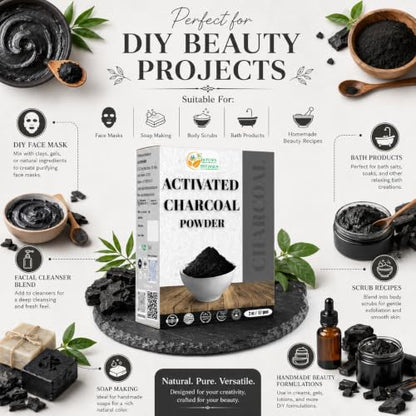 Herbs Botanica Activated Charcoal Powder, Food Grade, 2 oz