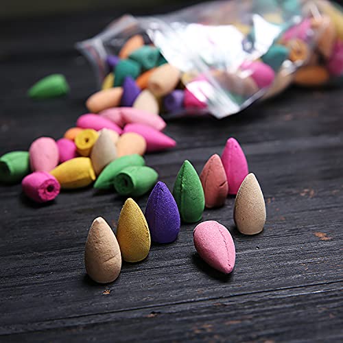 Zen Life 150 PCS Backflow Incense Cones Mixed Natural Scents - Sandalwood-Osmanthus-Rose-Lavender-Jasmine for Relaxation, Purification, Meditation, Yoga Gift