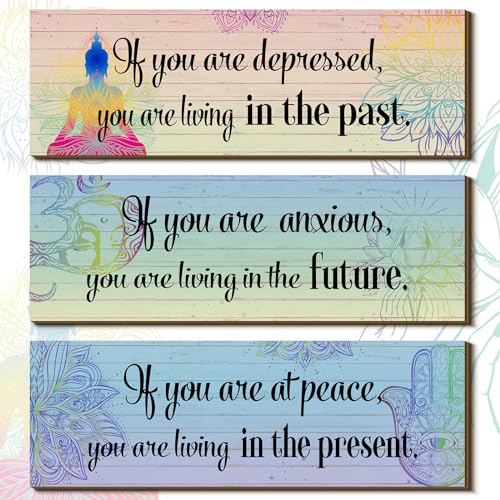 Yerliker 3 Pcs Buddha Wall Art Meditation Decor Zen Quote Signs, Colorful - color: If You Are