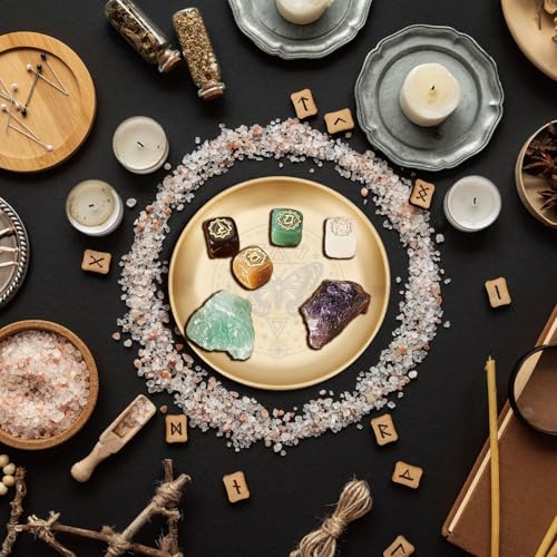 CREATCABIN Butterfly Altar Ritual Plate Dish Stainless Steel Bowl Round Golden Tarot Offering Bowl Dish Candle Holder Witchy Crystals Jewelry Tray for Incense Burner Dowsing Divination 5.55Inch - style: Golden Butterfly