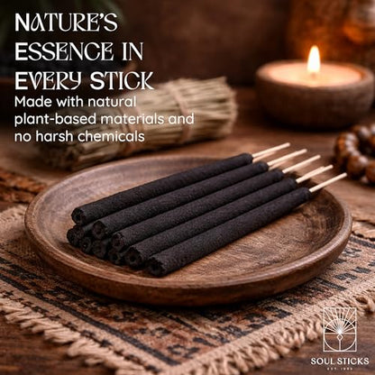 Soul Sticks Aztec Cinnamon Resin Incense Sticks, 90 Hrs Burn Time – 100% Natural, Hand-Rolled & Slow-Burning 6 Pcs| Artisan Blend for Yoga, Meditation, Relaxation, Aromatherapy (Copal) - color: Copal