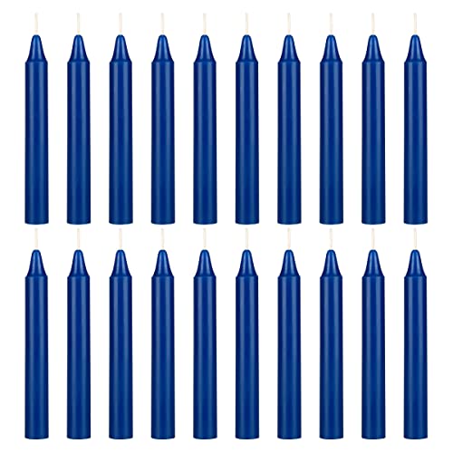 Mega Candles Mini Taper Chime Spell Candle 20 Count 4" x 1/2" Dark Blue - color: Dark Blue, size: 20 Pieces