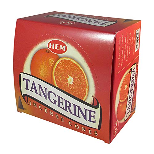Tangerine Incense Cones and Cone Incense Burner Bundle Insence Insense Hem Incense - color: Tangerine