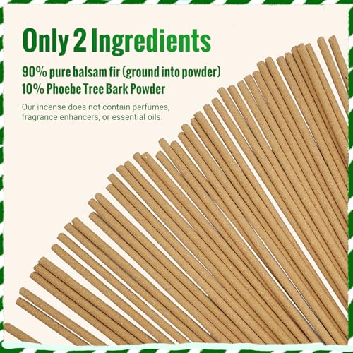 Balsam fir Incense Sticks (50 Sticks), 100% Natural sustainably harvested Balsam fir, Suitable for Yoga, Meditation, Relaxation, and Spiritual Purification - color: Balsam Fir