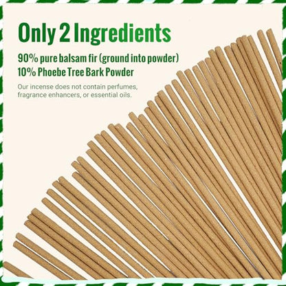 Balsam fir Incense Sticks (50 Sticks), 100% Natural sustainably harvested Balsam fir, Suitable for Yoga, Meditation, Relaxation, and Spiritual Purification - color: Balsam Fir