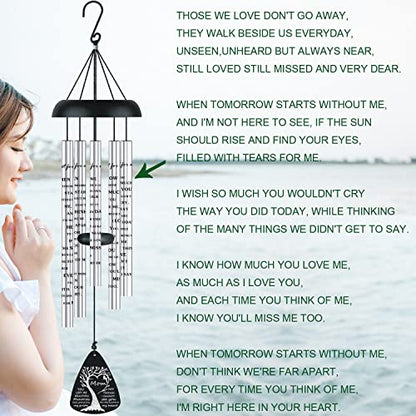 JUST FOR WIND Sympathy Wind Chimes For Loss Of Mom Mother, Bereavement Memorial Gifts In Memory Of Loved One, 32 Inch Aluminum Wind Chimes - size: 32 inch