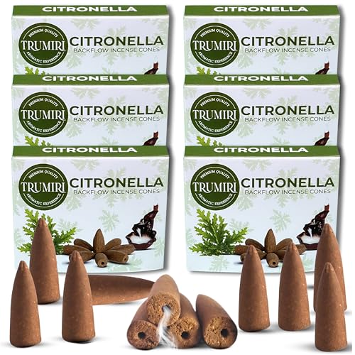 Citronella Backflow Incense Cones - 60 TotalIncense Waterfall Cones - 6 Packs (10 Each) - color: Citronella, size: Pack of 6 (60 Cones)