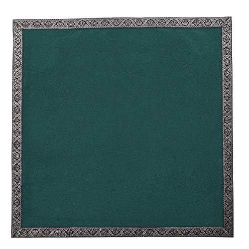 BLESSUME Witch Altar Tarot Table Cloth and Pouch Square Divination Tarot Cloth(Green) - color: Green