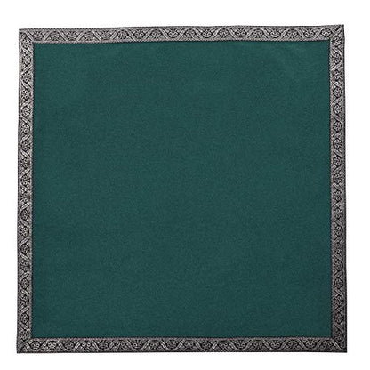 BLESSUME Witch Altar Tarot Table Cloth and Pouch Square Divination Tarot Cloth(Green) - color: Green