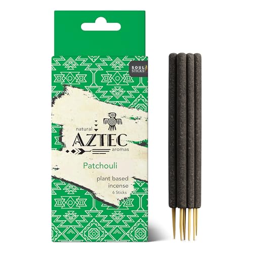 Soul Sticks Aztec Cinnamon Resin Incense Sticks, 90 Hrs Burn Time – 100% Natural, Hand-Rolled & Slow-Burning 6 Pcs| Artisan Blend for Yoga, Meditation, Relaxation, Aromatherapy (Patchouli) - color: Patchouli