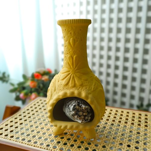 Yellow Floral Palo Santo Chiminea,Smudge Stick-Incense Cones Burner Holder - color: Flower Palo Santo Holder-yellow