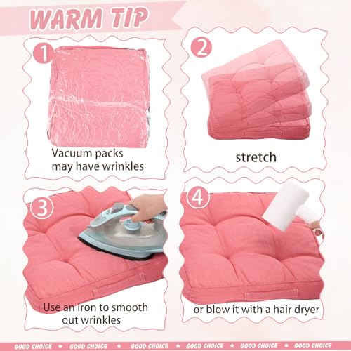 Gerrii 8 Pcs Floor Cushions for Classroom, Pink and Green Series, Square - color: Pink and Green Series, style: Square