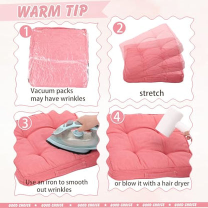 Gerrii 8 Pcs Floor Cushions for Classroom, Pink and Green Series, Square - color: Pink and Green Series, style: Square