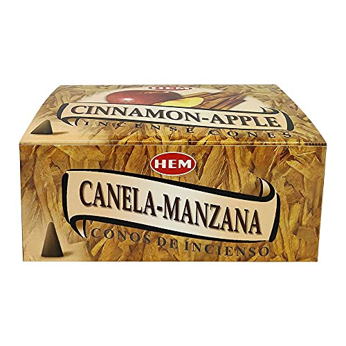 TRUMIRI Incense Cone Holder Bundle with Hem Cinnamon Apple Incense Cones - Pack of 12 (Approx 120 Cones) - color: Cinnamon Apple