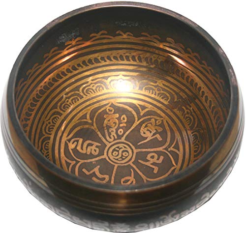 Agan Traders Handmade Tibetan Singing Bowl Set – B Note Crown Chakra Meditation Bowl with Wooden Mallet & Silk Cushion, Sound Healing Bowls for Yoga, Sound Bath, Spiritual Decor – Nepal 5131 SB - color: 5131
