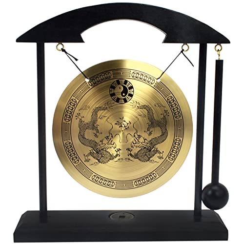 Fengshuibringluck Fengshui Gong I Ching Dragon Tai Chi Meditation Desktop Decoration, Gold, 8.58 x 7.54 x 2.13 in, FH1302 - color: Gold
