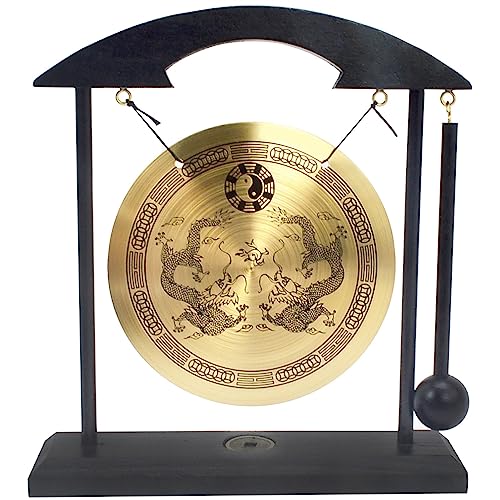 Zen Art Brass Feng Shui Desktop Gong for Home Office Desktop Decoration Meditation Practice W Fengshuisale Red String Bracelet H1302 - color: Black