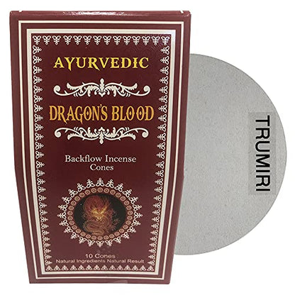 Dragon's Blood Backflow Incense Cones for Waterfall and Mat Bundle Inciensos Aromaticos|Incienso|Inciense|Insienso - color: Dragon's Blood